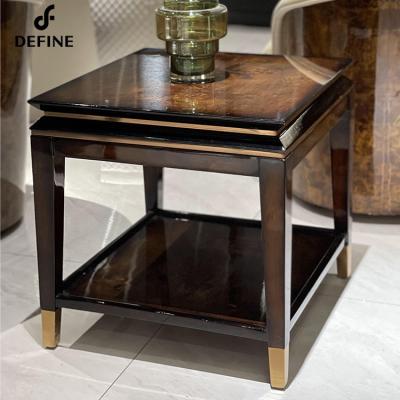 China Modern World Famous Brand Square 2 Layer High End Italian Side Table For Living Room for sale