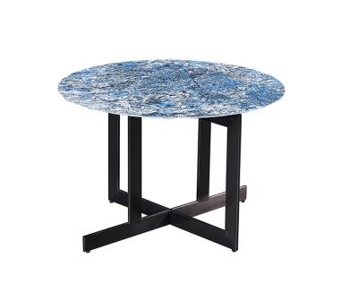 China Marble top for living room metal leg modern style around marble top coffee table for sale