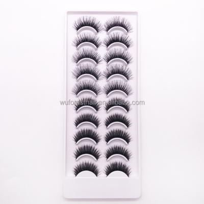 China WUFOREST Beauty Eye 10 Pairs Natural Soft 3d Eyelash Full Strip Lashes Kit Wholesale False Synthetic Sets for sale