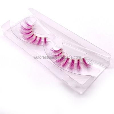 China Easy Apply WUFOREST 1 Pair Pack Mink Hair Band Full False Eyelashes Set With Color Natural Soft Multilayer 3d Eyelash for sale