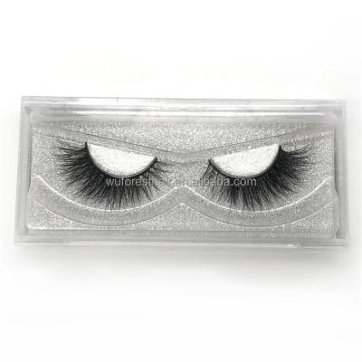 China Easy Apply WUFOREST 1 Pair Packing Black Mink Hair False Full Strip Eyelashes Set Natural Soft 3d Eyelash Seller for sale