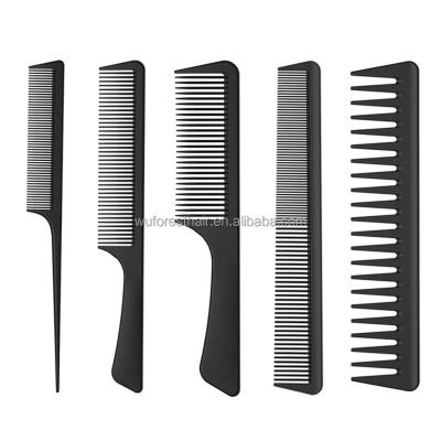 China WUFOREST Factory Wholesale High Quality Custom Styling Hair Dressing Combs Carbon Fiber Braid Comb Thickened Rat Tail Braiding Hairstyle for sale