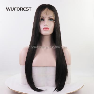 China Super Straight/Curly/Wave Synthetic Hair WUFOREST New Quality 13x6 Lace Front Wigs Long Straight Curly Wigs With Baby Hair for sale