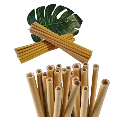 China Sustainable Natural Bamboo Straws For Bar Beverage Services Limited Customizable Bamboo Straws With Logo for sale