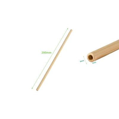 China Natural color can be reused 200mm*8mm high quality bamboo straw high quality bamboo straw for take out service for sale