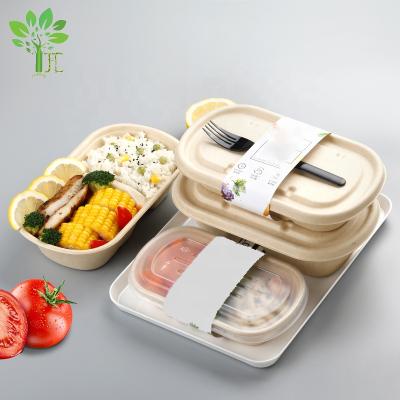 China Wholesale artisan 800ml 1000ml double lattice sugarcane degradable oval pulp tableware for sale