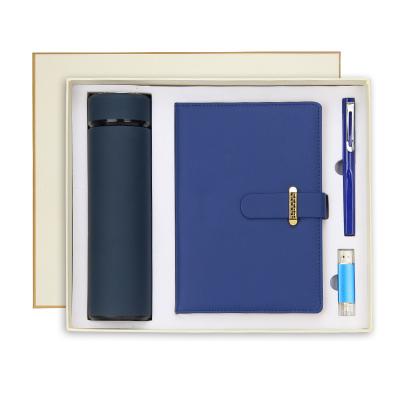 China A5 Notebook U Disk Mouse Thermos Cup Pen Set Company Annual Meeting Environmental Friendly Simple Leather Business Gift Set for sale