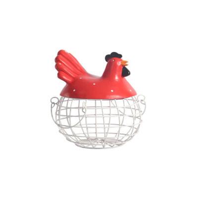 China China Kitchen Chicken Basket Storage Basket Single Head Iron Woven Storage Basket Rack Decorative Ornaments for sale