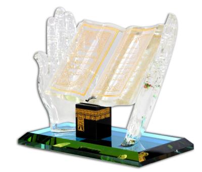 China Muslim Book Ramadan Transparent Desk Crystal Ornaments of Quran of New India Business Gifts 2021 for sale