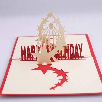 China Europe Manufacturers Supply Stars 3D Birthday Postcard Greeting Card Invitation Cards for sale