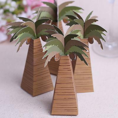 China New arrival candy box wedding candy box coconut tree candy box theme party decoration props for sale