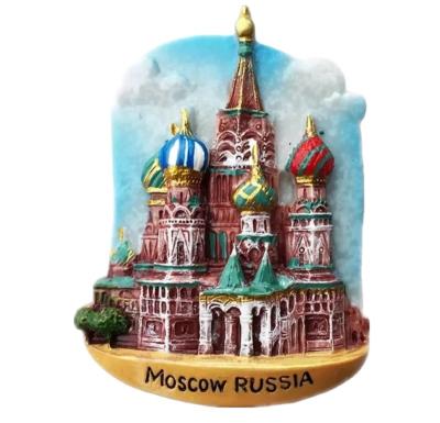 China Moscow Russia Fridge Magnet Travel Souvenir Gift Collection Craft Fridge Decoration of Europe Saint Basil's Cathedral for sale