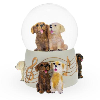 China Custom Resin Small Water Dogs Globe Musical Home Decor Handmade Carved Items, Great Gift for Christmas, Birthdays, Anniversaries for sale