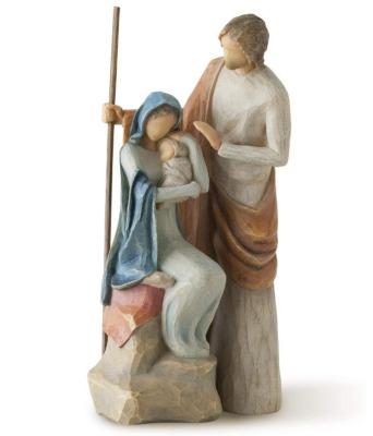 China Europe Holy Family Statue Carved Hand Painted Nativity Figure for sale