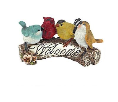 China Europe Polyresin 10 inch Birdy Welcome Sign Garden Bird statue for sale