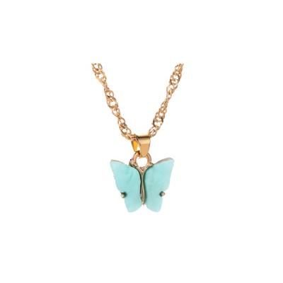 China Starry Pentagon Round Cross Solid Rose Gold Butterfly Heart Necklace Retro FASHIONABLE Girlfriend Pendant for sale