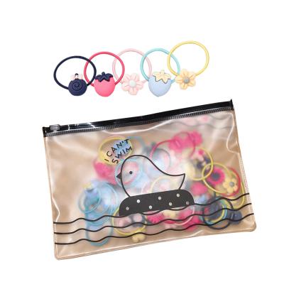 China Japan and Korean style children's daily rubber elastic hair bands bag packaging wholesale for girl hair ties gift for sale