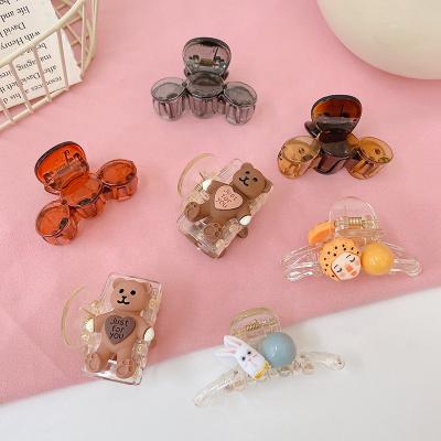 China Japan flower hair and korean style 2021 cute candy colors hair clip big headband claw plastic hair clips for girl women hairpins for sale