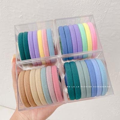 China Fluorescent Japan Candy Ponytail Holder and Korean Style Wholesale High Quality Seamless Hair Ties for Girls Wholesale Elastic Hair Band for sale