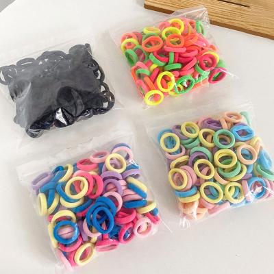 China Wholesale Headwear Baby Kids Hair Accessories Girls Hair Bands Colorful Basic Hair Ropes Cloth+rubber Elastic Rubber Band for sale