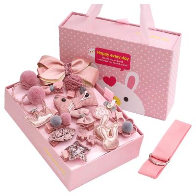 China Japan and Seaygift New Korean Fashion Korean Style Cute Lovely Children's Hair Accessories 18 Piece Sets Hair Clip Sets Rubber Hairpin for sale