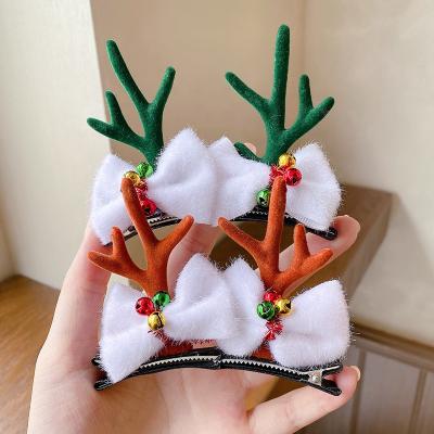 China European and American Bunny Ears Antlers Pompom Sweet Style Christmas Hair Accessories Hair Clip Hairpin for Girls Women for sale