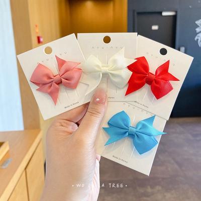 China Wholesale European and American style grosgrain ribbon hairpin bow hairpin alligator hair clips for babies for sale