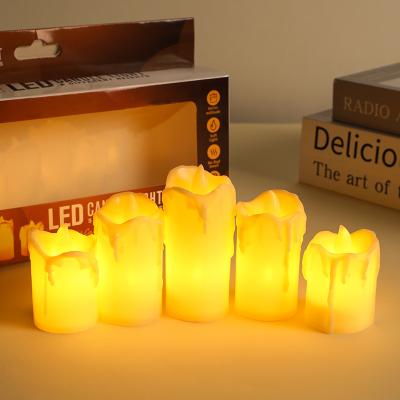 China Eco-enviroment Home Decoration Simulation Battery Operated Candle Set Warm Light Wedding Holiday LED Candle Lamp Portable Led Flameless Candles for sale