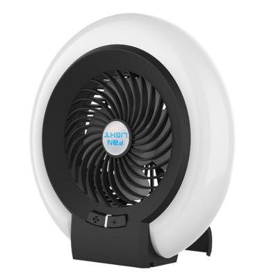 China With LED Light Rechargeable Portable High Fan With Led Light 200 Lumen Led Light With Fans And 2 Cooling Mode For Multifunctional Electric Fans for sale