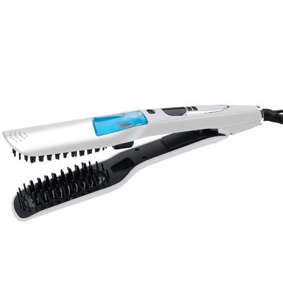 China Wholesale 360 ​​Degree Rotation Cable Brush Hair Straightener Straightening Comb With LCD Display Professional Electric Comb Spray Flat Irons Hair Straightener for sale