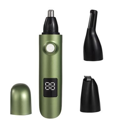 China Car New 3 in 1 Electric Nose Hair Trimmer with LCD Display Rechargeable 360 ​​Degree Electric Mini Eyebrow Ear Nose Hair Trimmer for sale