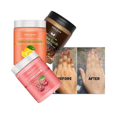 China Wholesale Skin Care Exfoliator Organic Coffee Cherry Fruit Orange Whitening Facial Exfoliating Scrub Body Scrub Body Care Sugar Scrub for sale