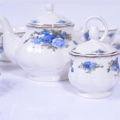 China Red Bone China 15pcs Tea Set Dinnerware Set Viable Afternoon Coffee Cup Bone China Tea Set for sale