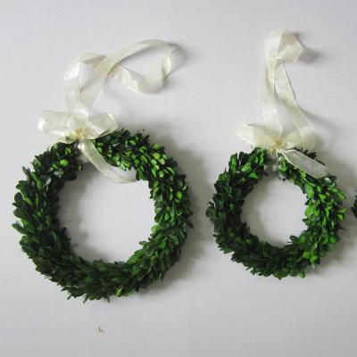 China Decorative Wreath Set 3pcs Decorative Preserved Boxwood Wreath , Daily Christmas Floral Preserved Boxwood Wreath for sale