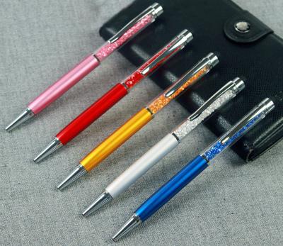 China Promotional Pen Good Quality Glitter Contact Ballpoint Pens Different Colors for sale