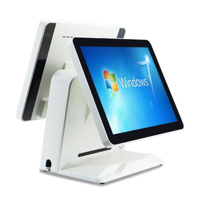 China All In One Double Position 15inch Touch Terminal Machine For Restaurant 64G SSD for sale