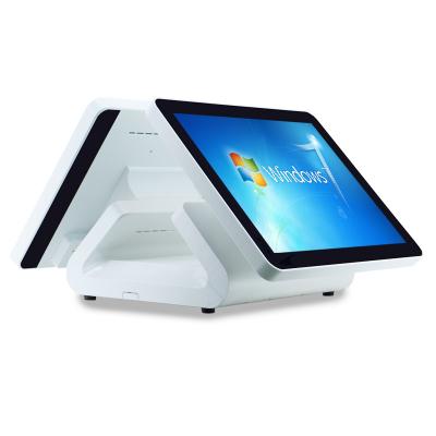 China Supermaket 15 Inch Dual Touch Screen Machine Windows Restaurant POS Systems Electronic Cash Register POS for sale