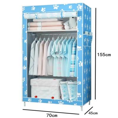 China (Other)Adjustable Canvas Bedroom Furniture Cheap Folding Plastic Cloth Clothes Storage Organizer Wardrobe for sale