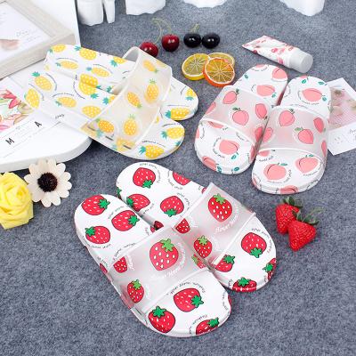 China 2021 summer fashion trend women's fruit Jelly Sandals Girls Pineapple Peach strawberry printing flat slippers wholesale for sale