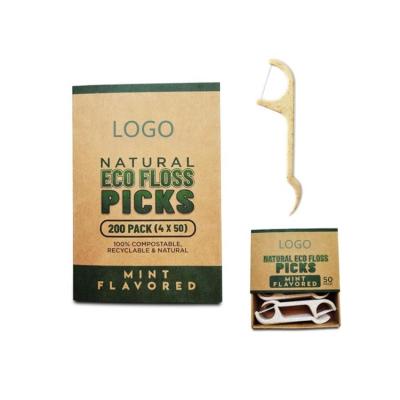 China Vegan Toothpicks Biodegradable Reusable Dental Floss Picks Clean Teeth Eco Friendly Bulk Prices for sale