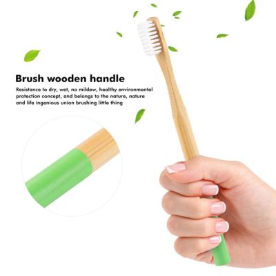 China Disposable Organic Bamboo Toothbrush Set Pink Bamboo Toothbrush With Custom Print And Logo for sale