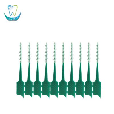 China Teeth Factory Price Deep Biodegradable Rubber Slant Strip Cleaning Interdental Brushes for sale