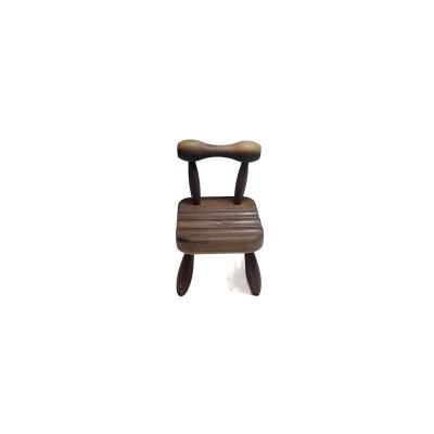 China Mini Chair Shape Wood Desk Viable Creative Home Decor Small Wood Open Wooden Mobile Phone Stand for sale