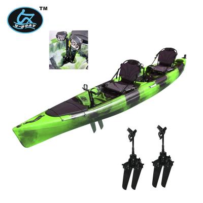 China Fishing Fun Leisure TANDEM PEDAL DRIVE KAYAK WITH TWO ALUMINUM FISHING CHAIR for sale