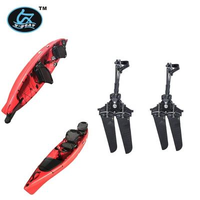 China Water Sports& 2018 new 2 seater recreational non-inflatable plastic feet propel pedal&fin for driving fishing kayak for sale for sale