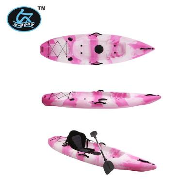 China Entertainment oar traveling cheap hot popular plastic rowing boat&canoe&kayak recreation 12ft OME with 1 paddle for sale