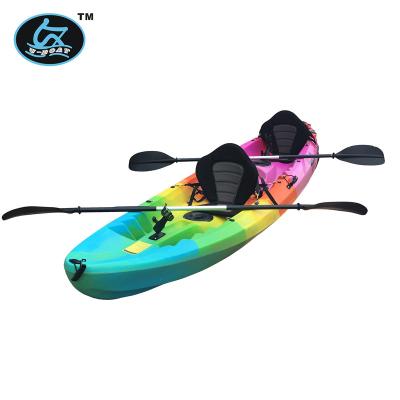 China LDPE Recreational 2.5 People Kayak / Adult Plastic Tandem Fishing Boat 2 Kid +1 for sale