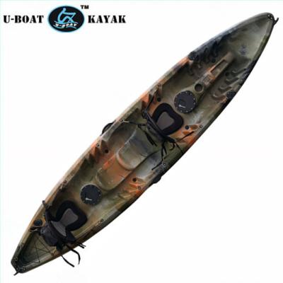 China LLDPE U-boat new design sit on top 4 seat fishing kayak wholesale/4 seat canoe kayak for sale