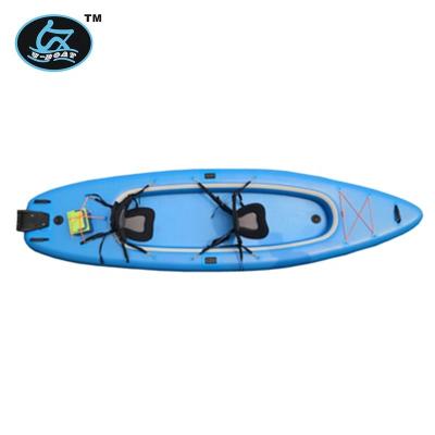 China Fishing Touring 13ft Double Guided Rowing Sit On Detachable Top Inflatable Fishing Kayak for sale