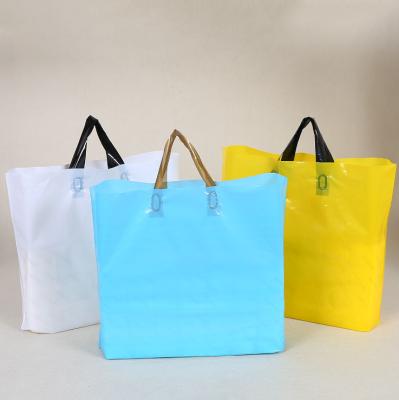 China Recyclable Hot Sale Custom Shop Logo Plastic Handle Bags Packaging For Shopping for sale